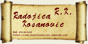 Radojica Kosanović vizit kartica